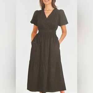 French Connection Black Maxi Dress with V-Neck